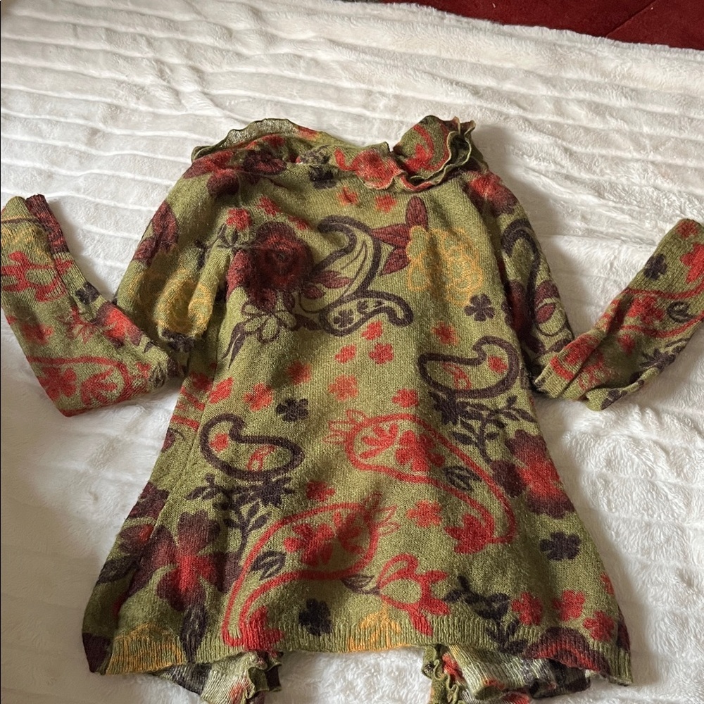 Anthropologie Guinevere Avant Garde Floral Mohair & Merino Wool Cardigan - Picture 6 of 8